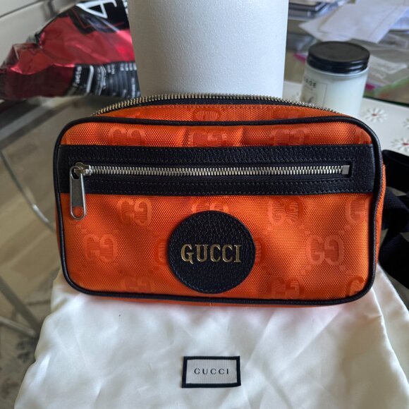 Gucci Nylon monogram off the grid belt bag - ORANGE - Picture 8 of 9